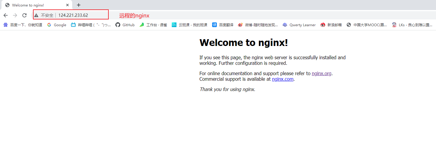 测试访问远程nginx